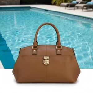 Calvin Klein Tan Leather Shoulder Bag